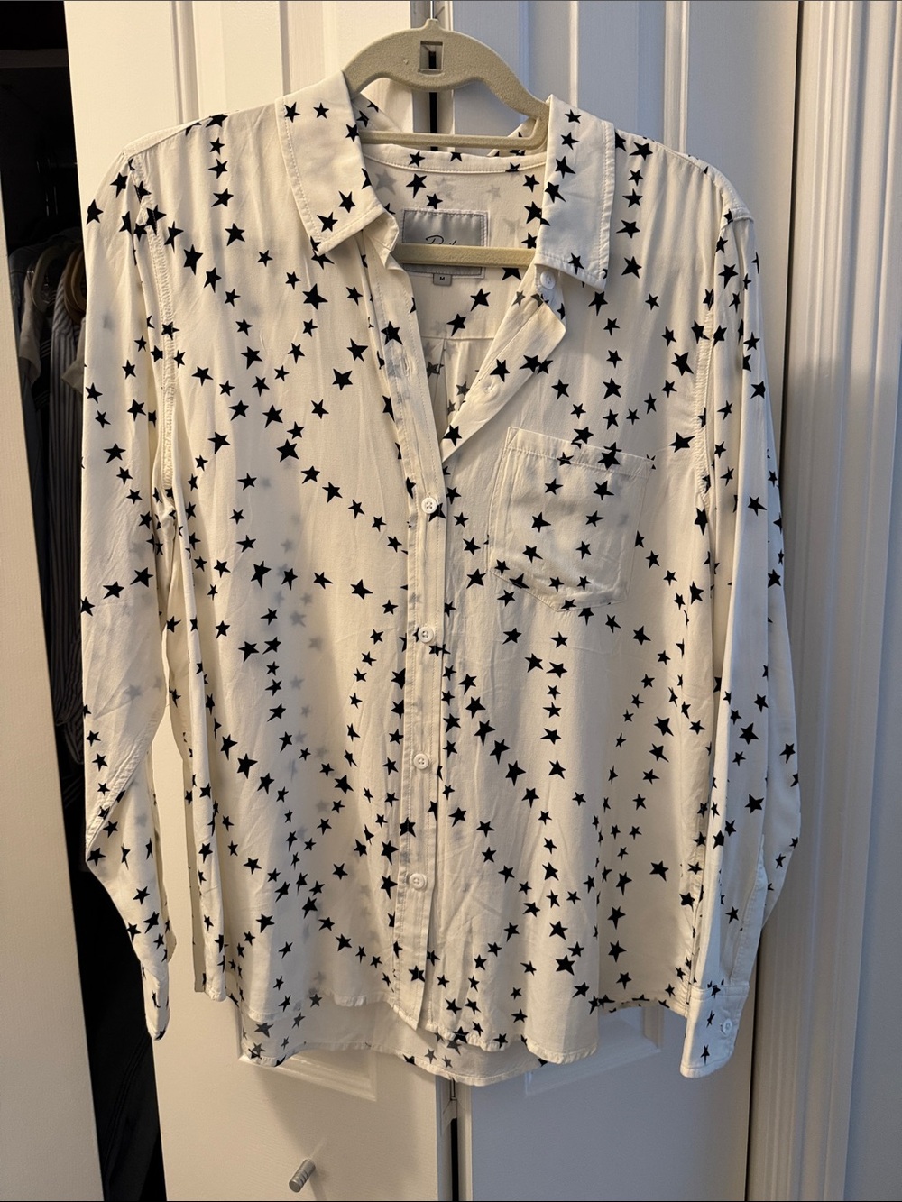 Rails Kathryn White Star-Print Button-Up Blouse
